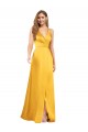 Sleeveless V-Neck Open Back Silk like Satin A-Line Formal Dress / Bridesmaid Dress Newcastle