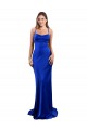 Sleeveless Royal Blue Cowl Neck Criss Cross Open Back Silk like Satin Sheath Formal Evening Gown / Prom Dress / Bridesmaid Dress Newcastle