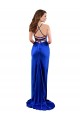 Sleeveless Royal Blue Cowl Neck Criss Cross Open Back Silk like Satin Sheath Formal Evening Gown / Prom Dress / Bridesmaid Dress Newcastle