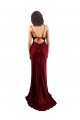 Sleeveless Burgundy Cowl Neck Criss Cross Open Back Silk like Satin Sheath Prom Dresses Newcastle