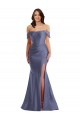 Sleeveless Off the Shoulder Low Back Silk like Satin Mermaid Black Tie Plus Size Evening Gown / Prom Dress / Bridesmaid Dress Newcastle