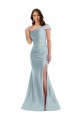 Sleeveless Light Sky Blue One Shoulder Silk like Satin Mermaid Formal Evening Gown / Prom Dress / Bridesmaid Dress Newcastle