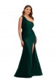 Sleeveless Ever Green One Shoulder Silk like Satin Mermaid Formal Plus Size Evening Gown / Prom Dress / Bridesmaid Dress Newcastle