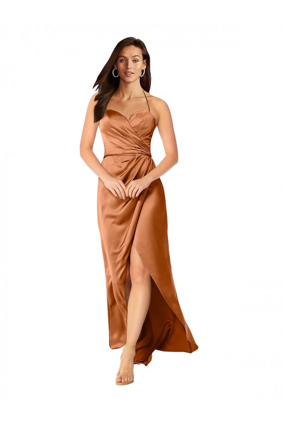 Sleeveless Spaghetti Straps Low Back Silk like Satin A-Line High Low Evening Gown / Prom Dress / Bridesmaid Dress Newcastle