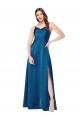 Sleeveless Peacock Blue Spaghetti Straps Low Back Silk like Satin A-Line Formal Evening Gown / Prom Dress / Bridesmaid Dress Newcastle