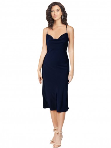 Sleeveless Spaghetti Straps Criss Cross Open Back Silk like Satin A-Line Formal Evening Gown / Prom Dress / Bridesmaid Dress Newcastle