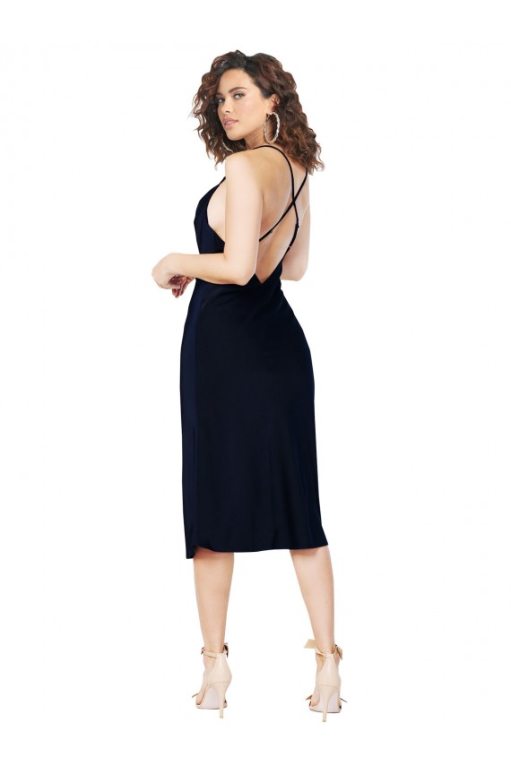 Sleeveless Spaghetti Straps Criss Cross Open Back Silk like Satin A-Line Formal Evening Gown / Prom Dress / Bridesmaid Dress Newcastle