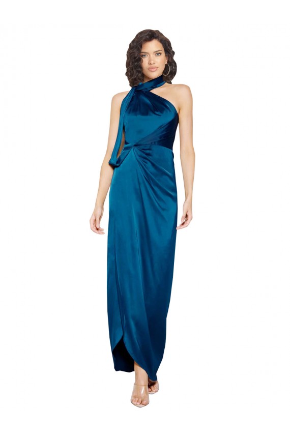 Sleeveless Halter Neck Silk like Satin Sheath Formal Evening Gown / Prom Dress / Bridesmaid Dress Newcastle