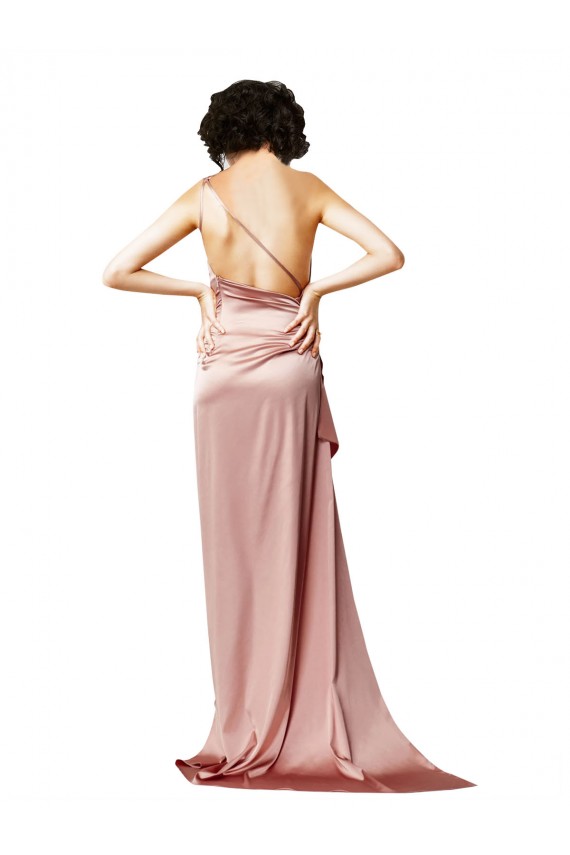 Sleeveless One Shoulder Open Back Silk like Satin A-Line Formal Evening Gown / Prom Dress / Bridesmaid Dress Newcastle
