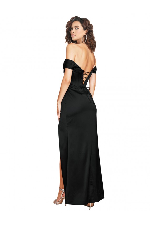 Sleeveless Sweetheart Low Back Silk like Satin A-Line Black Tie Evening Gown / Prom Dress / Bridesmaid Dress Newcastle