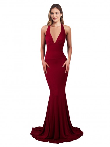Sleeveless Halter Neck Open Back Spandex Mermaid Formal Evening Gown / Prom Dress / Bridesmaid Dress Newcastle