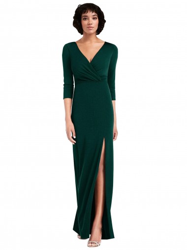 Long Sleeves V-Neck V-Back Spandex Trumpet Formal Evening Gown / Prom Dress / Bridesmaid Dress Newcastle