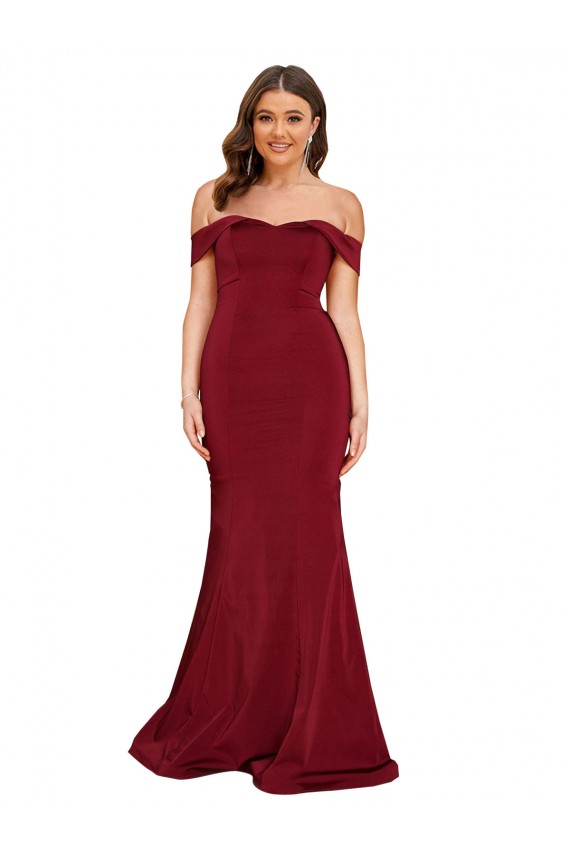 Sleeveless Off the Shoulder Spandex Mermaid Formal Plus Size Evening Gown / Prom Dress / Bridesmaid Dress Newcastle