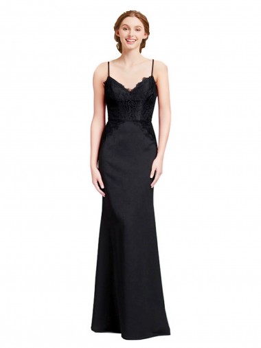 Sleeveless Spaghetti Straps Low Back Stretch Crepe Mermaid Prom Dress / Bridesmaid Dress Newcastle