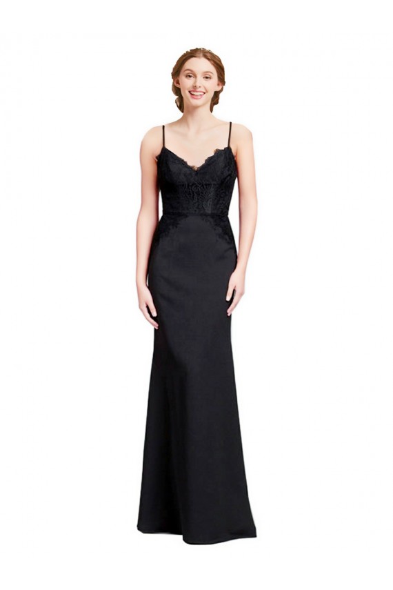 Sleeveless Spaghetti Straps Low Back Stretch Crepe Mermaid Prom Dress / Bridesmaid Dress Newcastle