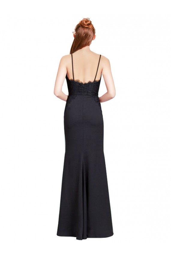 Sleeveless Spaghetti Straps Low Back Stretch Crepe Mermaid Prom Dress / Bridesmaid Dress Newcastle