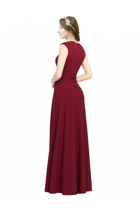 Sleeveless Square Neck Stretch Crepe A-Line Prom Dress / Bridesmaid Dress Newcastle