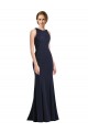 Sleeveless Scoop Neck Keyhole Back Stretch Crepe Sheath Black Tie Prom Dress / Bridesmaid Dress Newcastle