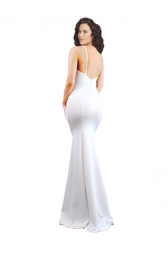Sleeveless Spaghetti Straps Low Back Stretch Crepe Mermaid Black Tie Evening Gown / Prom Dress / Bridesmaid Dress Newcastle