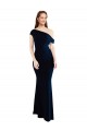 Sleeveless Dark Navy One Shoulder Stretch Crepe Mermaid Formal Evening Gown / Prom Dress / Bridesmaid Dress Newcastle