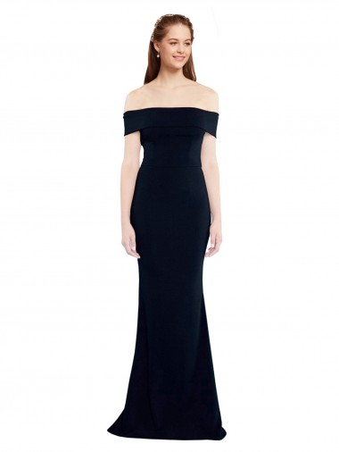 Sleeveless Off the Shoulder Keyhole Back Stretch Crepe Mermaid Formal Dress / Bridesmaid Dress Newcastle