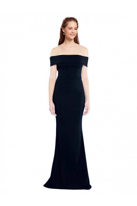 Sleeveless Off the Shoulder Keyhole Back Stretch Crepe Mermaid Formal Dress / Bridesmaid Dress Newcastle
