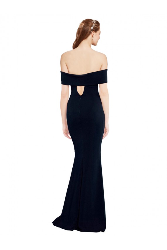 Sleeveless Off the Shoulder Keyhole Back Stretch Crepe Mermaid Formal Dress / Bridesmaid Dress Newcastle