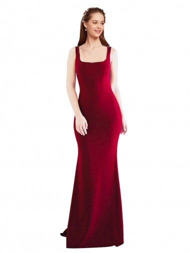 Sleeveless Square Neck Stretch Crepe Mermaid Formal Evening Gown / Prom Dress / Bridesmaid Dress Newcastle