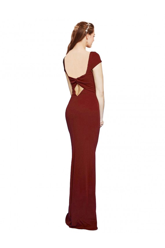 Cap Sleeves Round Neck Keyhole Back Stretch Crepe Mermaid Formal Evening Gown / Prom Dress / Bridesmaid Dress Newcastle