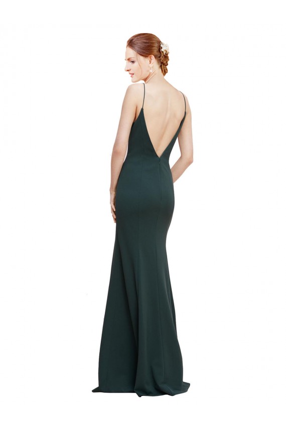 Sleeveless Pink V-Neck V-Back Stretch Crepe A-Line Formal Dress / Bridesmaid Dress Newcastle