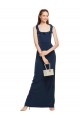 Sleeveless Dark Navy Scoop Neck Low Back Stretch Crepe Sheath Formal Evening Gown / Prom Dress / Bridesmaid Dress Newcastle