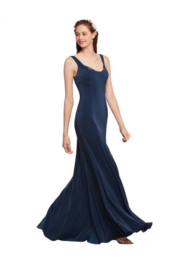 Sleeveless Round Neck Low Back Stretch Crepe A-Line Prom Dress / Bridesmaid Dress Newcastle