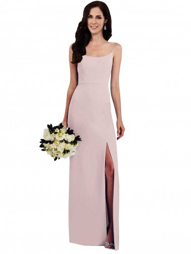 Sleeveless Spaghetti Straps V-Back Stretch Crepe Trumpet Formal Evening Gown / Prom Dress / Bridesmaid Dress Newcastle