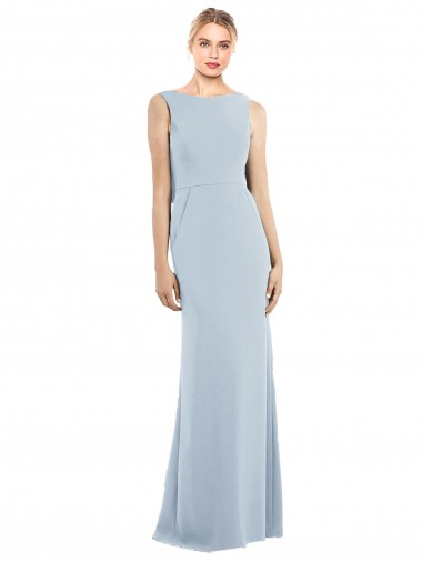 Sleeveless Bateau Neck Low Back Stretch Crepe Trumpet Semi Formal Evening Dress / Prom Dress / Bridesmaid Dress Newcastle