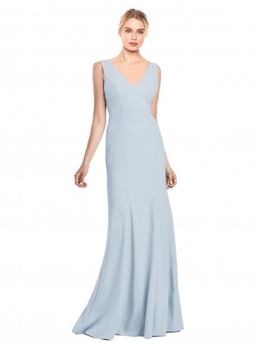 Sleeveless V-Neck Low Back Stretch Crepe Trumpet Bridesmaid Dress / Formal Dress Newcastle