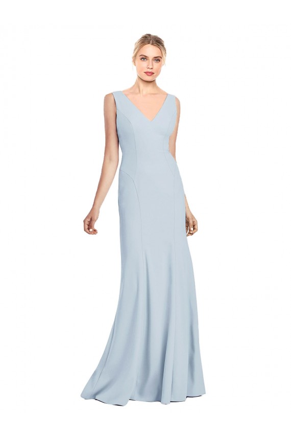 Sleeveless V-Neck Low Back Stretch Crepe Trumpet Bridesmaid Dress / Formal Dress Newcastle
