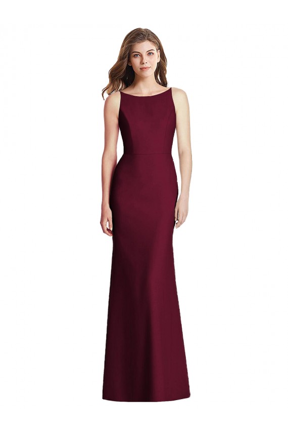 Sleeveless Bateau Neck Open Back Stretch Crepe Trumpet Semi Formal Evening Dress / Bridesmaid Dress Newcastle