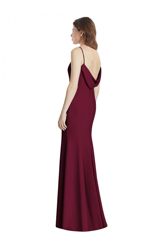 Sleeveless Bateau Neck Open Back Stretch Crepe Trumpet Semi Formal Evening Dress / Bridesmaid Dress Newcastle