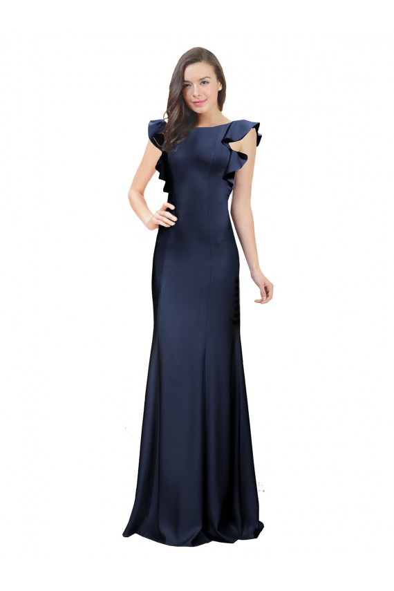 Sleeveless Bateau Neck Keyhole Back Stretch Crepe Mermaid Prom Dress / Bridesmaid Dress Newcastle