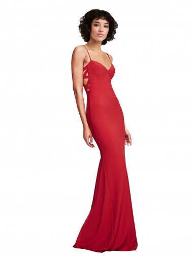 Sleeveless Spaghetti Straps Stretch Crepe Mermaid Bridesmaid Dress / Evening Dress Newcastle