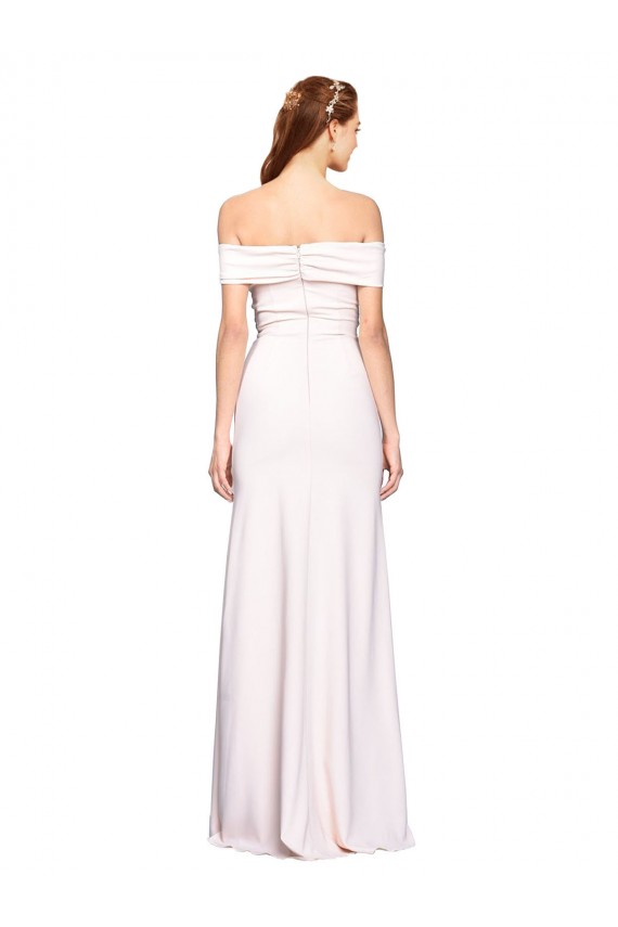 Sleeveless White Off the Shoulder Stretch Crepe Mermaid Formal Dress / Bridesmaid Dress Newcastle