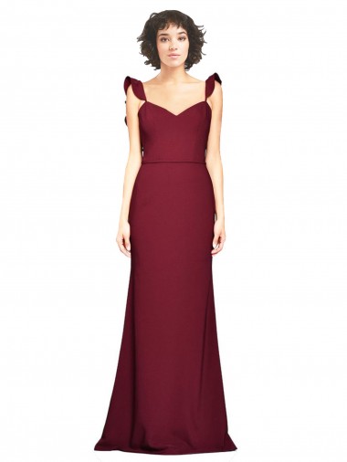 Sleeveless Burgundy Strapless Stretch Crepe Mermaid Prom Dress / Bridesmaid Dress Newcastle