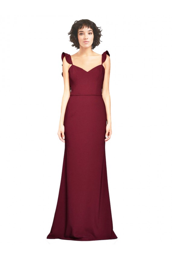 Sleeveless Burgundy Strapless Stretch Crepe Mermaid Prom Dress / Bridesmaid Dress Newcastle