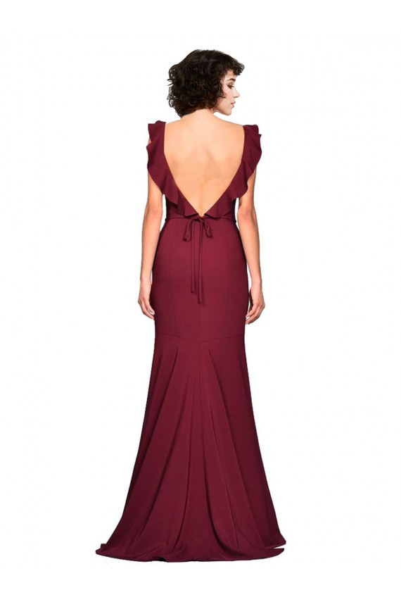 Sleeveless Burgundy Strapless Stretch Crepe Mermaid Prom Dress / Bridesmaid Dress Newcastle