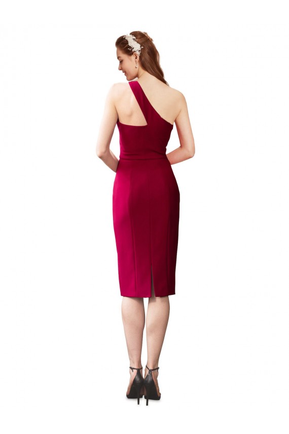 Sleeveless Black One Shoulder Stretch Crepe Sheath Prom Dresses Newcastle