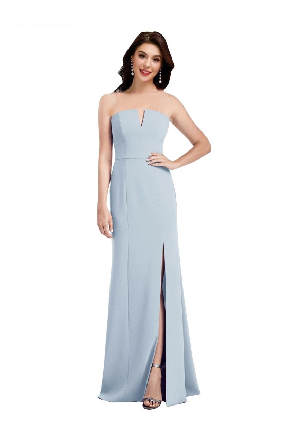 Sleeveless V-Neck Low Back Stretch Crepe Trumpet Bridesmaid Dress / Evening Dress Newcastle