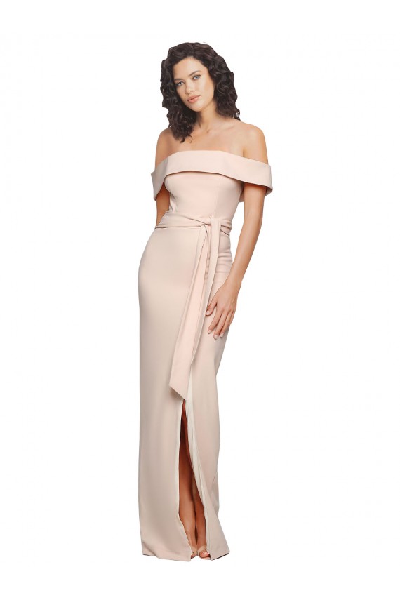 Sleeveless Nude Off the Shoulder Low Back Stretch Crepe Mermaid Formal Evening Gown / Prom Dress / Bridesmaid Dress Newcastle
