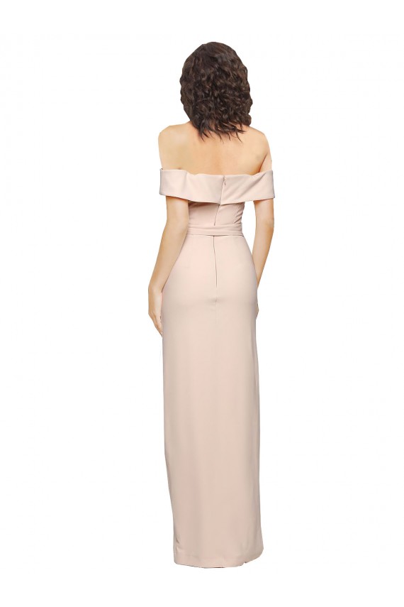 Sleeveless Nude Off the Shoulder Low Back Stretch Crepe Mermaid Formal Evening Gown / Prom Dress / Bridesmaid Dress Newcastle