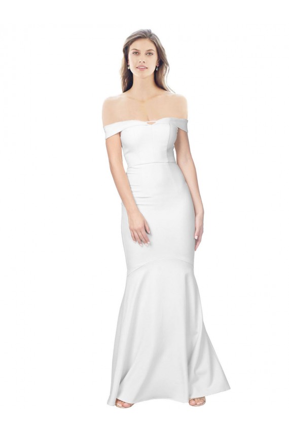 Sleeveless Off the Shoulder Low Back Stretch Crepe Mermaid Formal Dress / Bridesmaid Dress Newcastle
