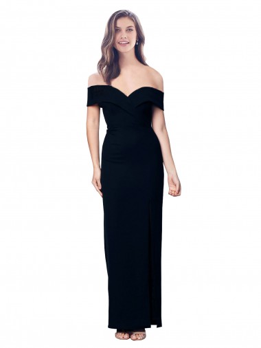 Sleeveless Black Off the Shoulder Stretch Crepe Mermaid Formal Dress / Bridesmaid Dress Newcastle